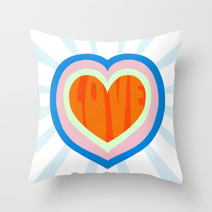 heart of love, orange Throw Pillow Gallery Image 6