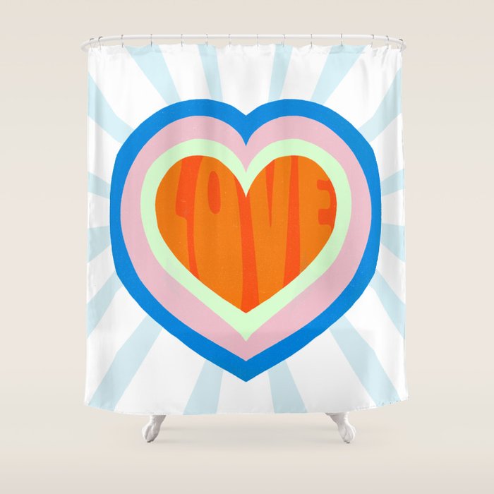 heart of love, orange Shower Curtain Gallery Image 1
