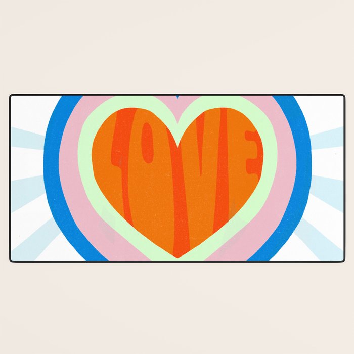 heart of love, orange Desk Mat Gallery Image 3