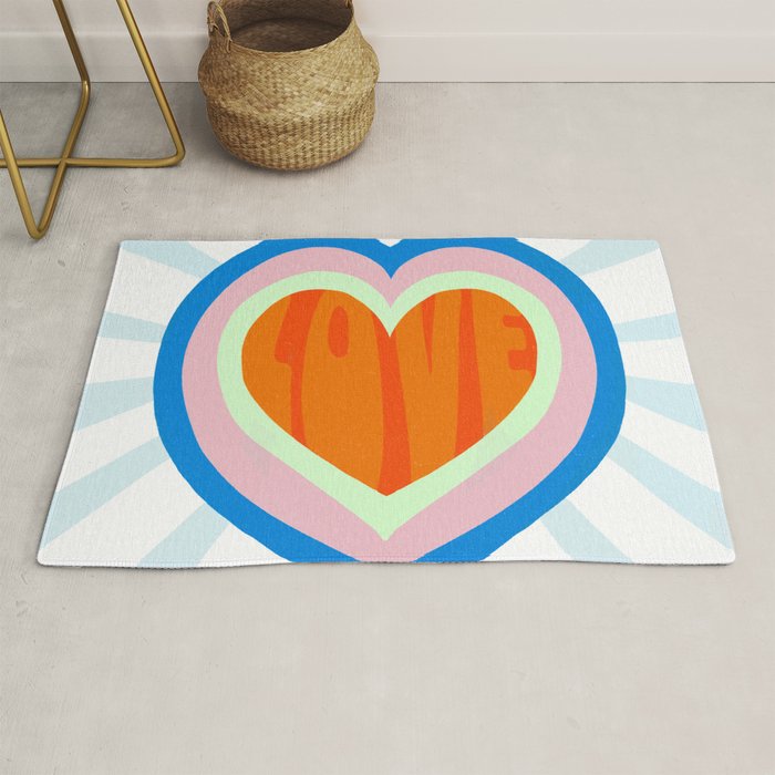 heart of love, orange Rug Gallery Image 1
