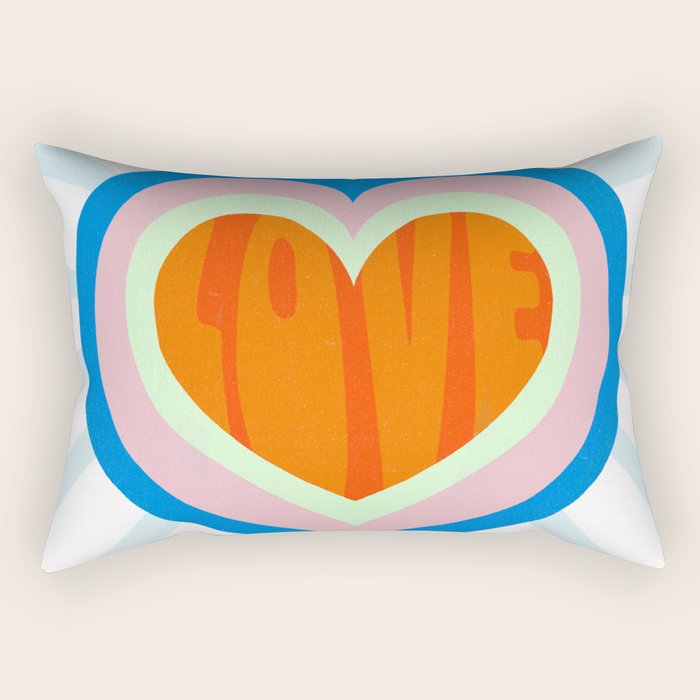 heart of love, orange Rectangular Pillow Gallery Image 1
