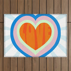 heart of love, orange Outdoor Rug Gallery Image 1