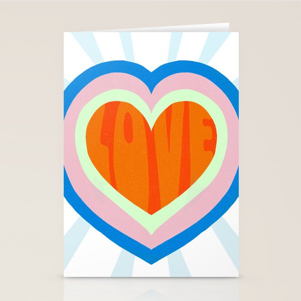 heart of love, orange Stationery Card Gallery Image 2