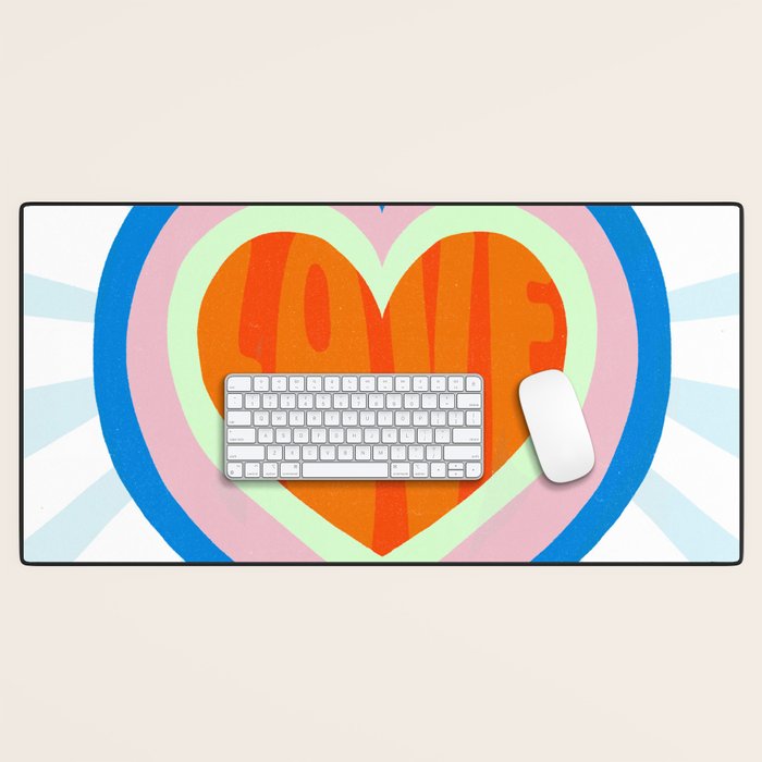 heart of love, orange Desk Mat Gallery Image 1