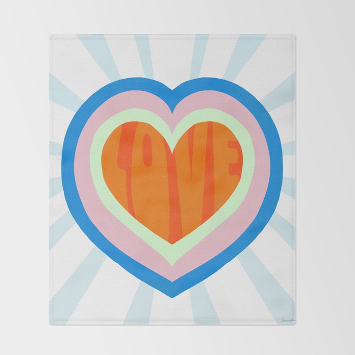 heart of love, orange Throw Blanket Gallery Image 2