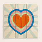 heart of love, orange Wood Wall Art Gallery Image 1