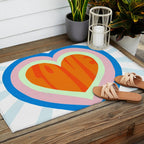 heart of love, orange Outdoor Rug Gallery Image 2