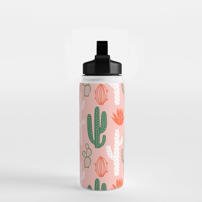 Cactus plant doodle art pattern Water Bottle Gallery Image 2