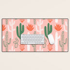 Cactus plant doodle art pattern Desk Mat Gallery Image 1