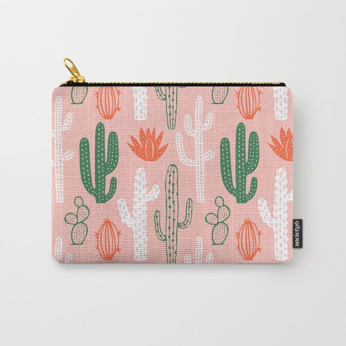 Cactus plant doodle art pattern Carry All Pouch Gallery Image 1