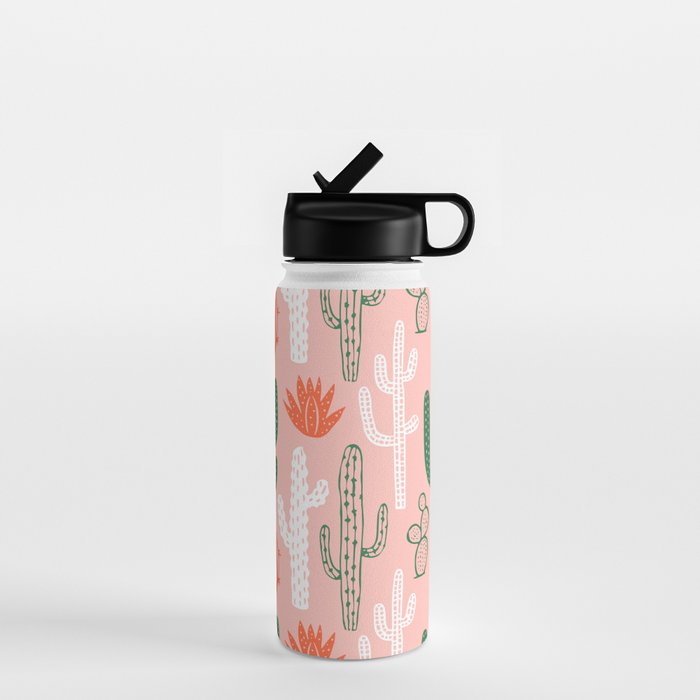 Cactus plant doodle art pattern Water Bottle Gallery Image 1