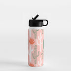 Cactus plant doodle art pattern Water Bottle Gallery Image 1