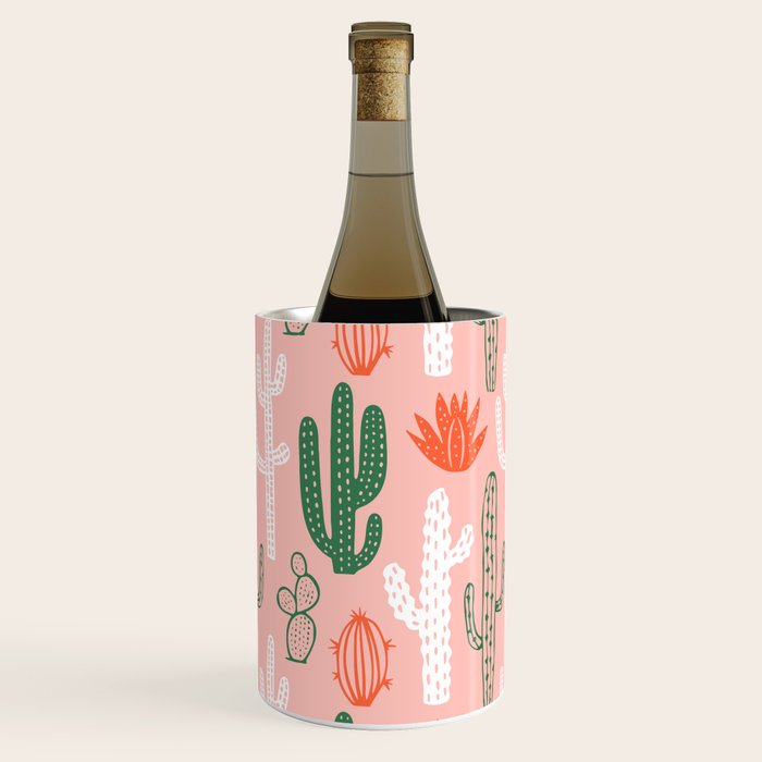Cactus plant doodle art pattern Wine Chiller Gallery Image 3