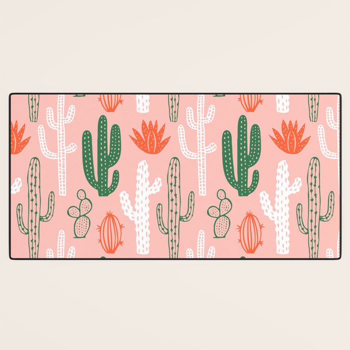 Cactus plant doodle art pattern Desk Mat Gallery Image 3