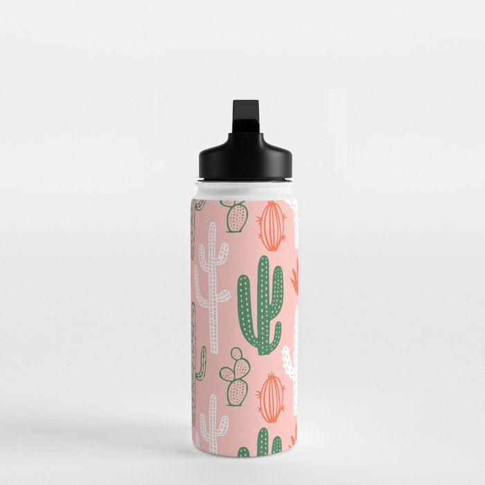 Cactus plant doodle art pattern Water Bottle Gallery Image 3