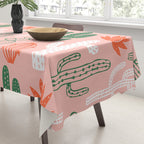 Cactus plant doodle art pattern Tablecloth Gallery Image 3