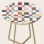 Watercolor Fall Checker Rustic Earthy Side Table Gallery Image 2