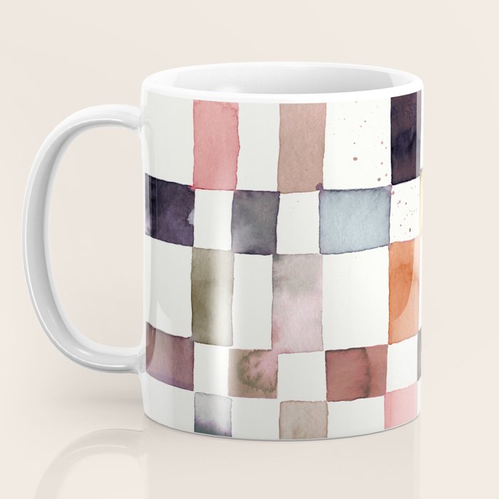 Watercolor Fall Checker Rustic Earthy Coffee Mug Gallery Image 3