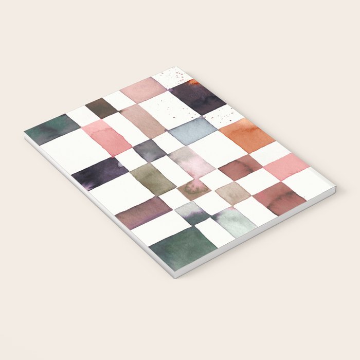 Watercolor Fall Checker Rustic Earthy Notebook Gallery Image 3