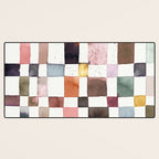 Watercolor Fall Checker Rustic Earthy Desk Mat Gallery Image 3