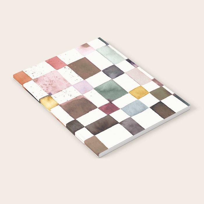 Watercolor Fall Checker Rustic Earthy Notebook Gallery Image 2