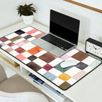 Watercolor Fall Checker Rustic Earthy Desk Mat Gallery Image 2