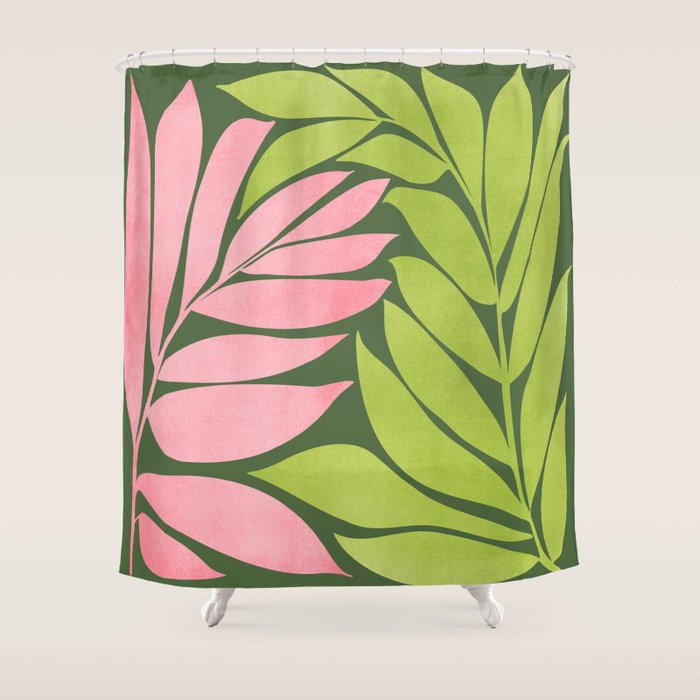 Spring Flora / Pink and Green Palette Shower Curtain Gallery Image 1