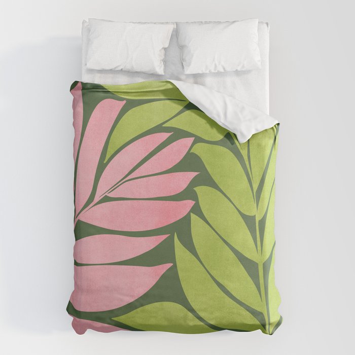 Spring Flora / Pink and Green Palette Duvet Cover Gallery Image 1