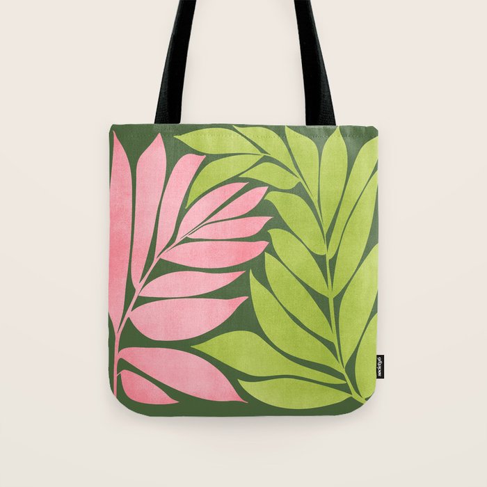 Spring Flora / Pink and Green Palette Tote Bag Gallery Image 1
