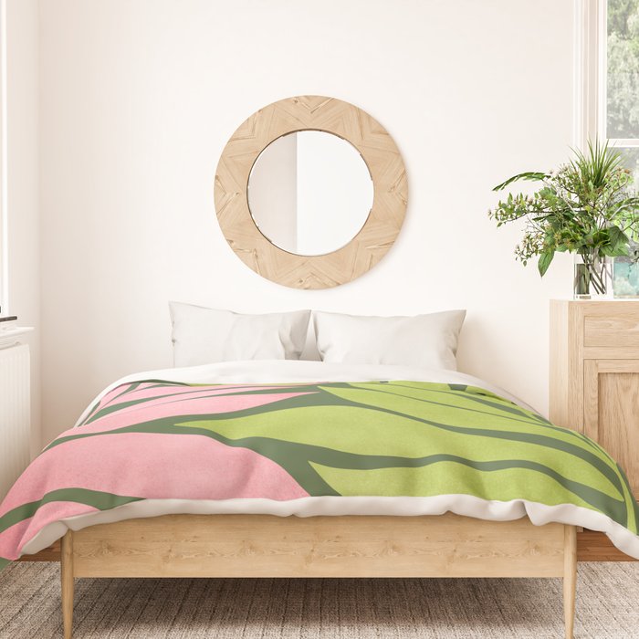 Spring Flora / Pink and Green Palette Duvet Cover Gallery Image 3