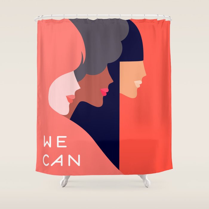 Together, we can  #girlpower Shower Curtain Gallery Image 1