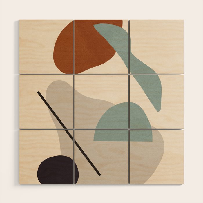 Abstract Shapes 11 Wood Wall Art Gallery Image 1