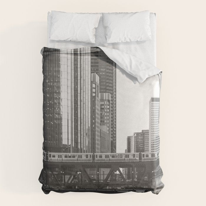Lake Street - Chicago Photography Duvet Cover Gallery Image 1