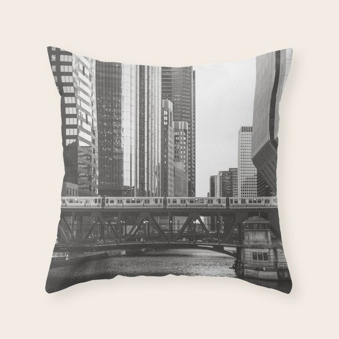 Lake Street - Chicago Photography Throw Pillow Gallery Image 1