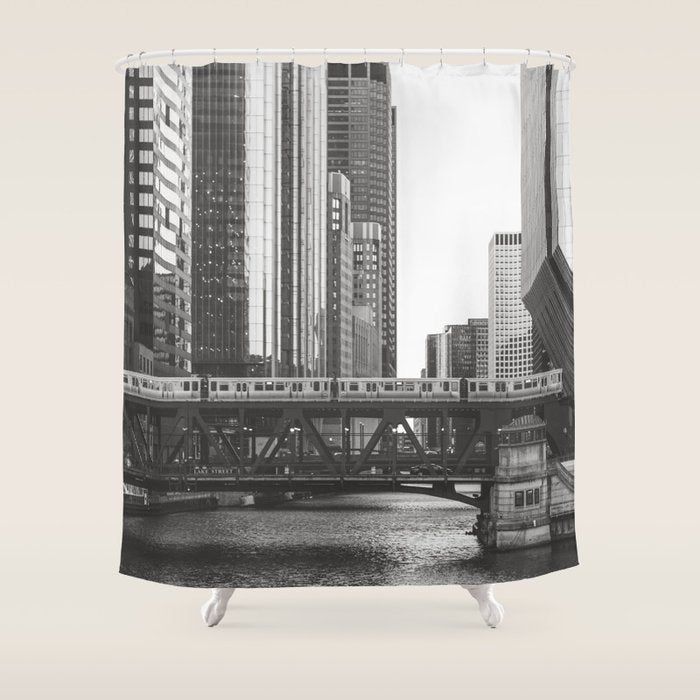 Lake Street - Chicago Photography Shower Curtain Gallery Image 1