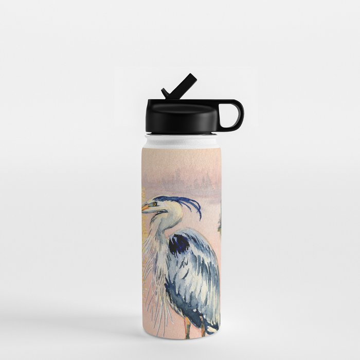 Great Blue Heron at Sunset Water Bottle Gallery Image 1