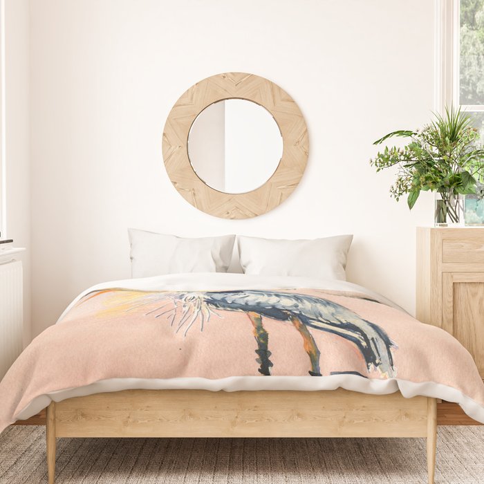 Great Blue Heron at Sunset Duvet Cover Gallery Image 3