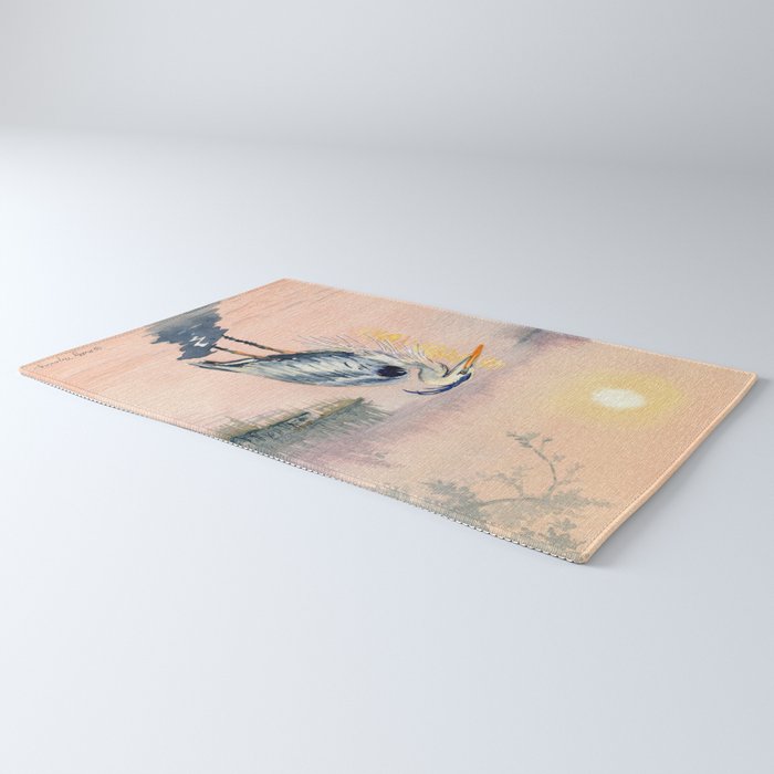 Great Blue Heron at Sunset Rug Gallery Image 3