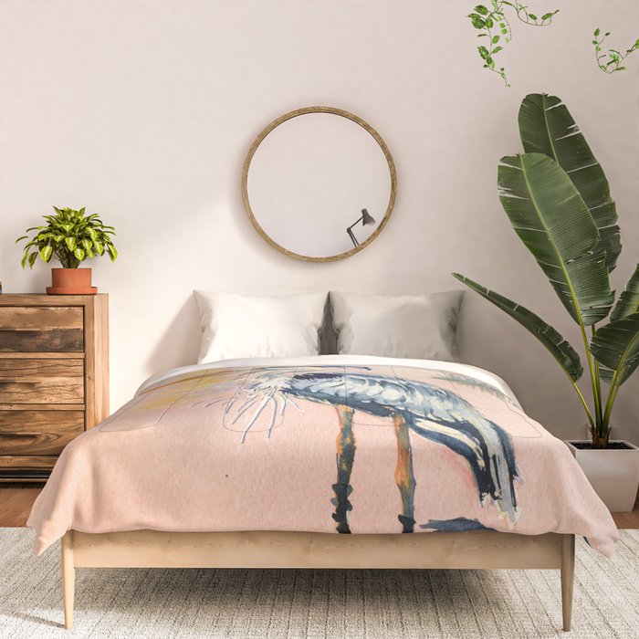 Great Blue Heron at Sunset Comforter Gallery Image 3