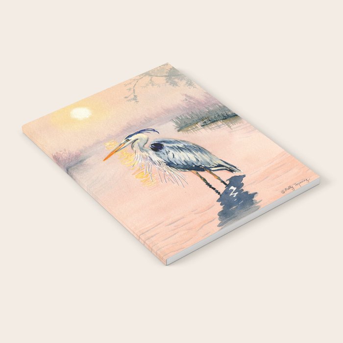 Great Blue Heron at Sunset Notebook Gallery Image 2