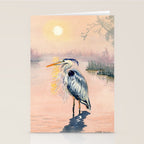 Great Blue Heron at Sunset Stationery Card Gallery Image 2