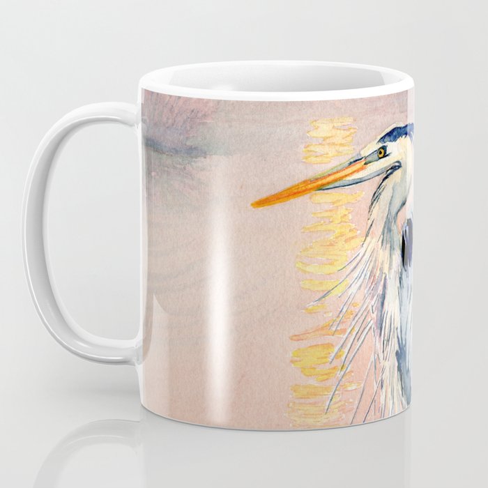 Great Blue Heron at Sunset Coffee Mug Gallery Image 3