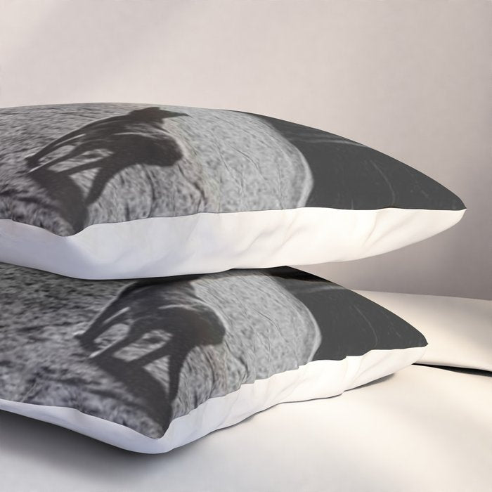 Two French Cats, Paris Left Bank black and white cityscape photograph / photography Pillow Sham Gallery Image 3