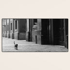 Two French Cats, Paris Left Bank black and white cityscape photograph / photography Desk Mat Gallery Image 3