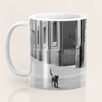Two French Cats, Paris Left Bank black and white cityscape photograph / photography Coffee Mug Gallery Image 3