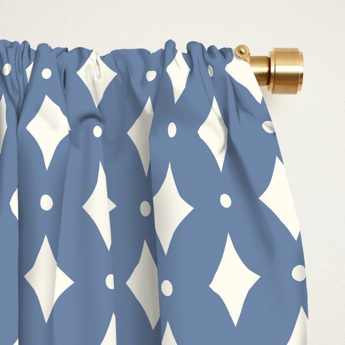 Vintage Stars V Blue Window Curtain Gallery Image 2