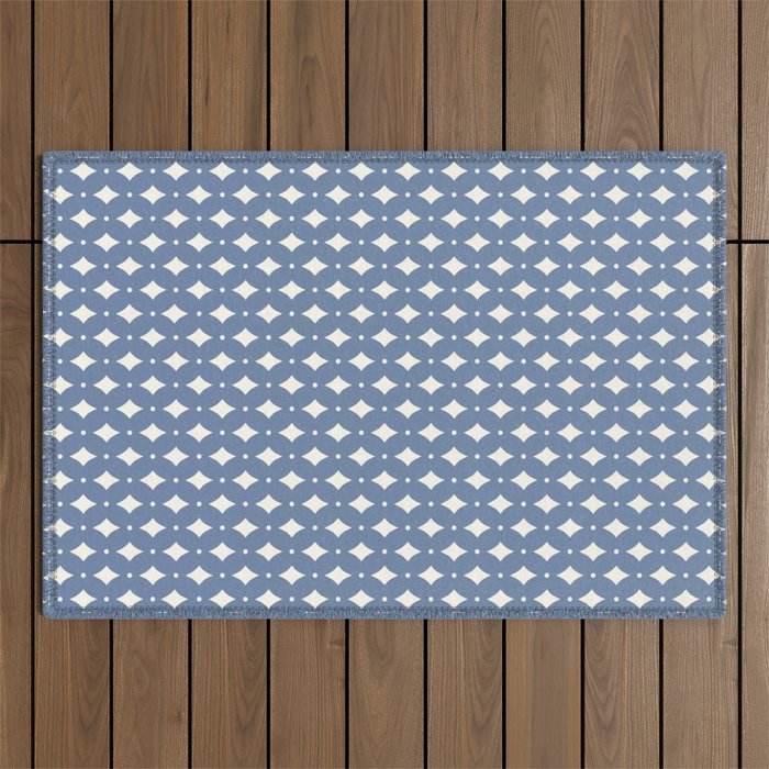 Vintage Stars V Blue Outdoor Rug Gallery Image 1
