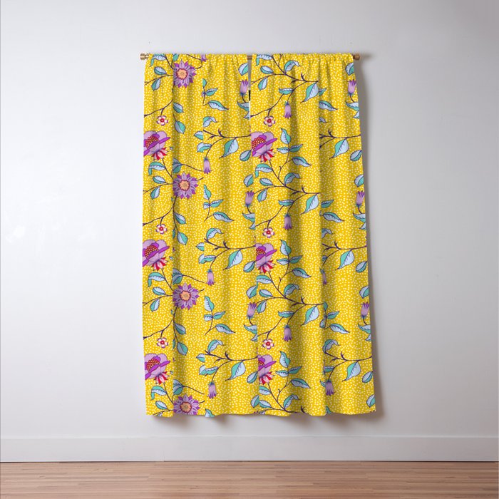 Vibrant Vintage Blooms Window Curtain Gallery Image 3