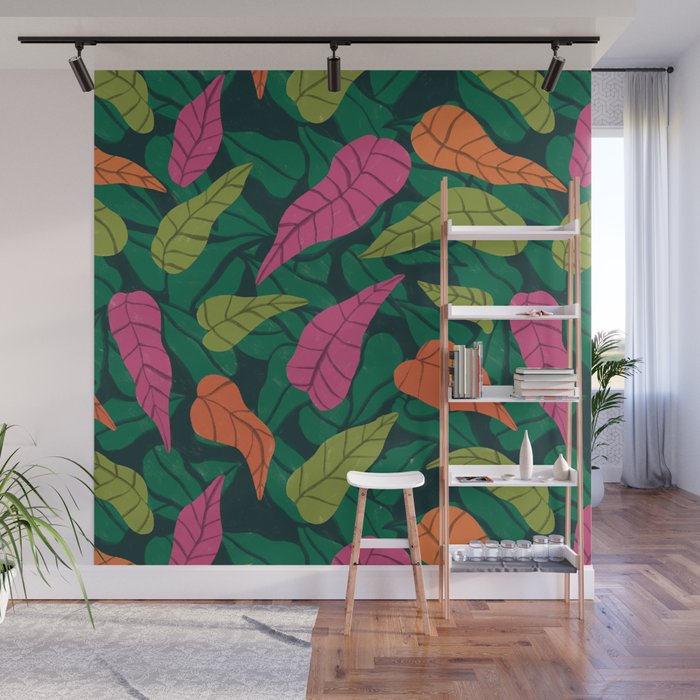 Tropical Leaf Pattern  Wall Mural Gallery Image 1