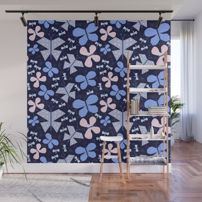 Butterflies at night Wall Mural Gallery Image 1